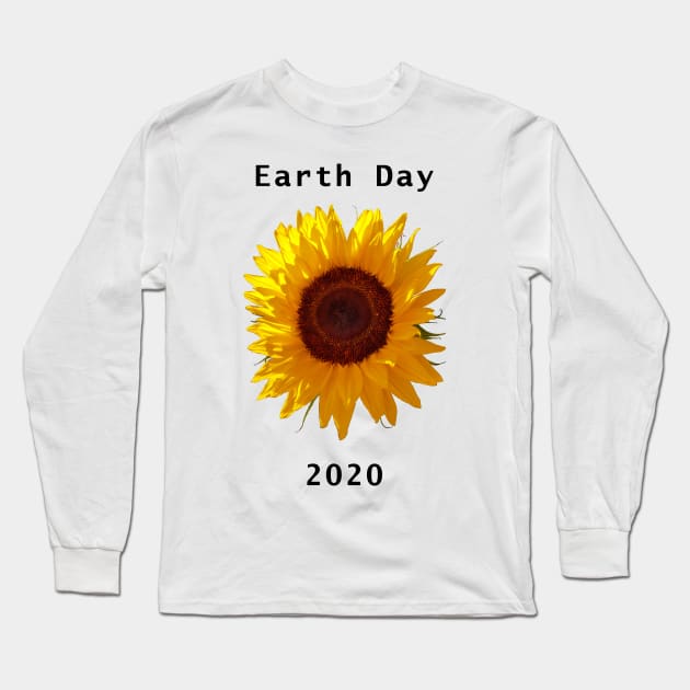 Sunflower for Earth Day Long Sleeve T-Shirt by ellenhenryart